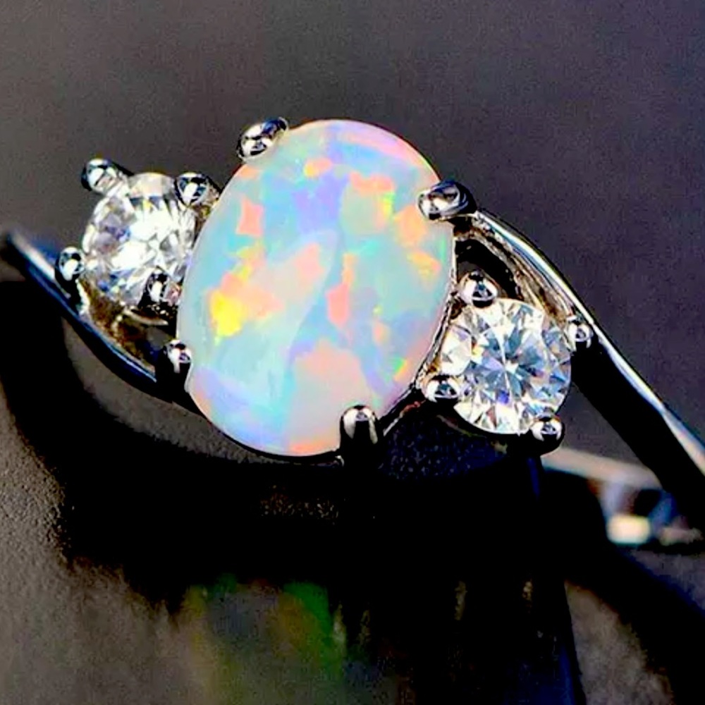925 silver opal ring
